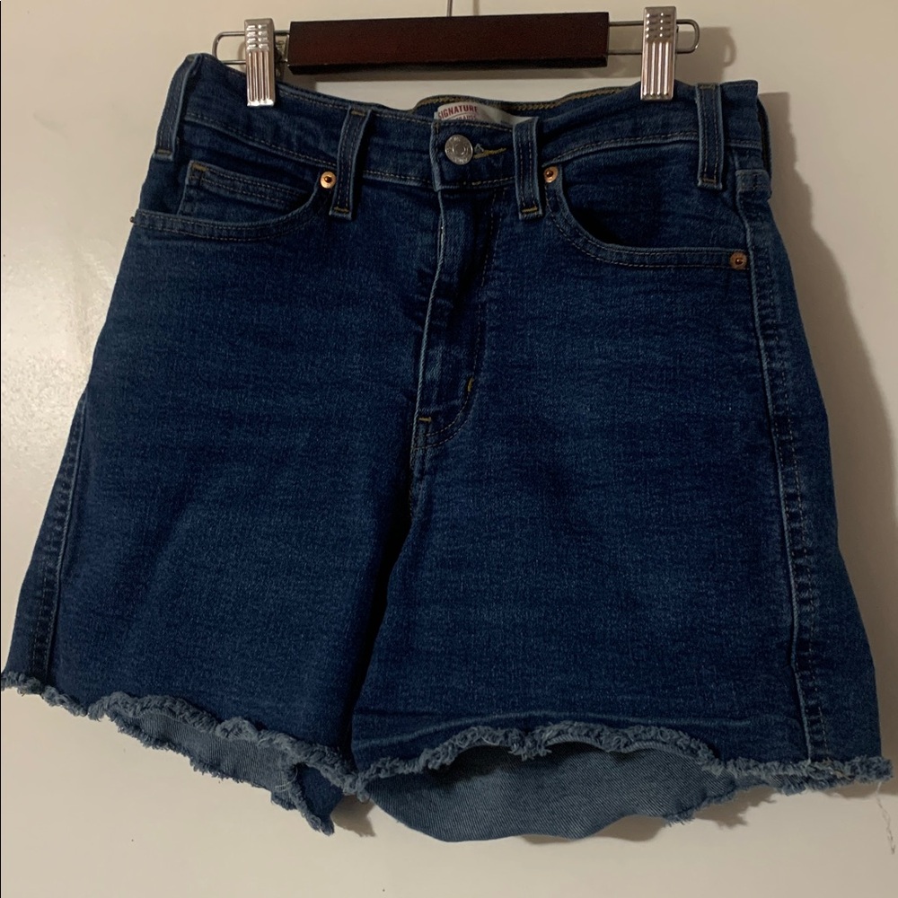 Signature by Levi Strauss Dark Blue High-Rise Shorts